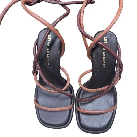 NIB United Nude Women's Tara Ka Hi Strappy Sandals Chocolate Size 38 - Picture 2 of 7